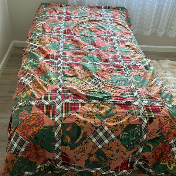 Vintage Bloomingdale’s Cotton Patchwork Bed Cover Blanket Twin size - Picture 4 of 17